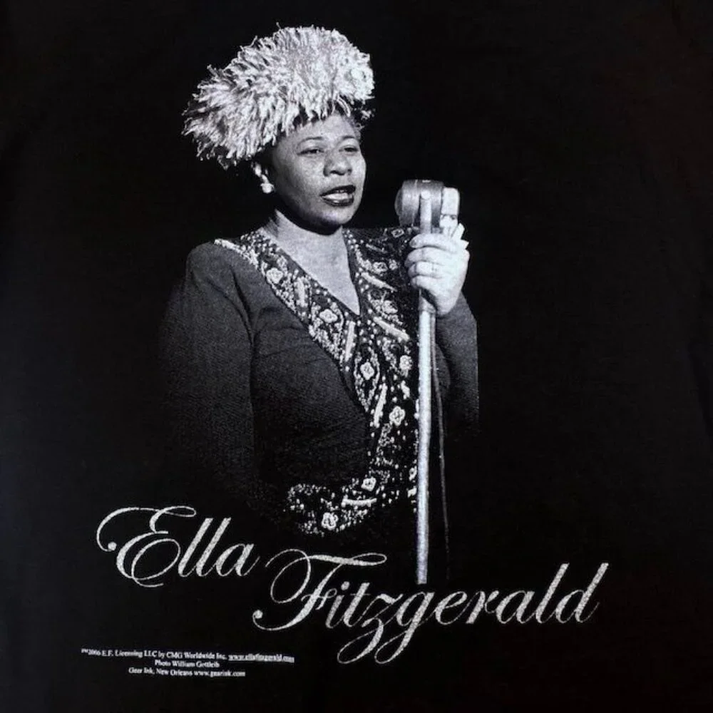 NWOT Ella Fitzgerald Photo Tee Shirt Black, Size Large - Picture 2 of 2
